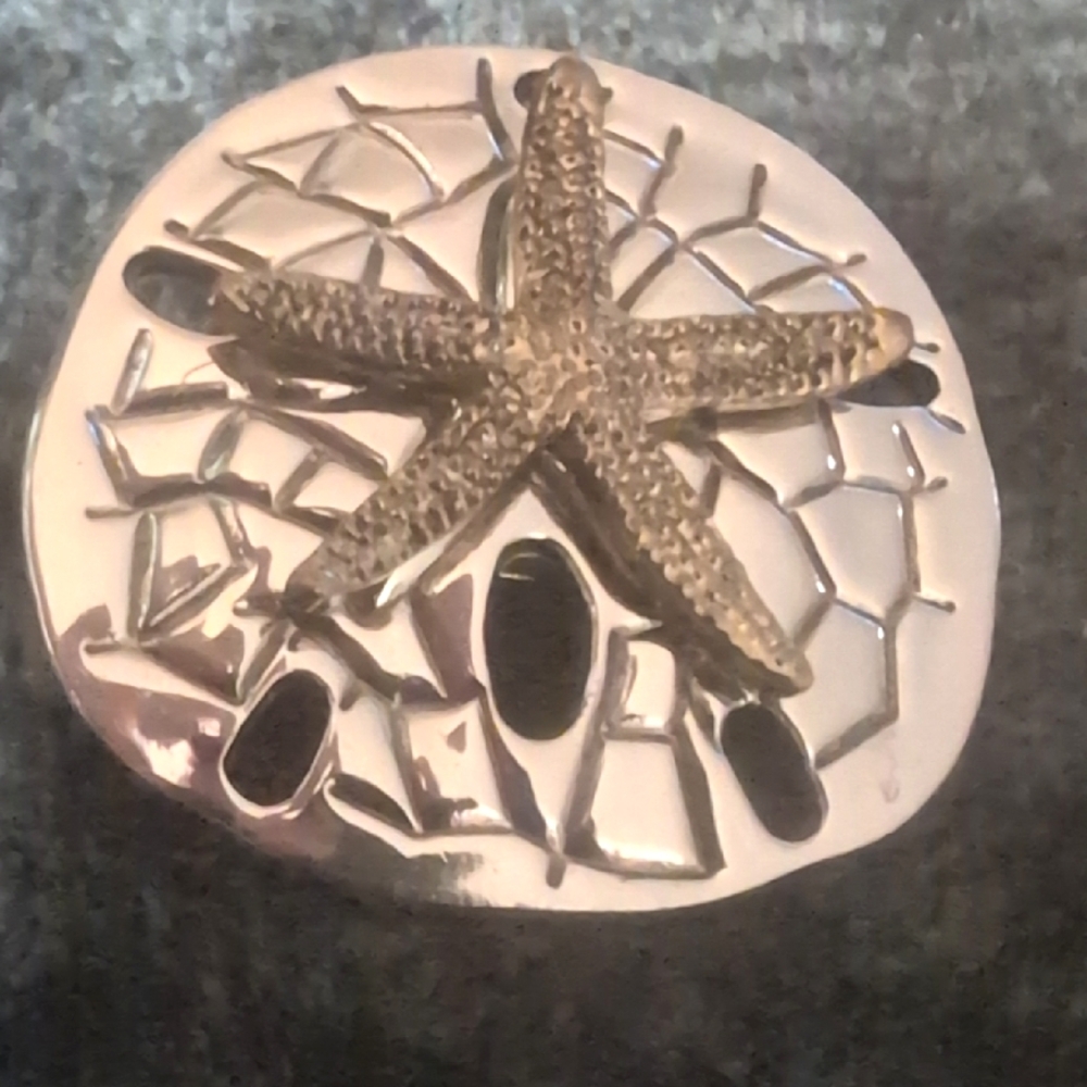 Best Sand Dollar W Star Fish Pin - Pendant